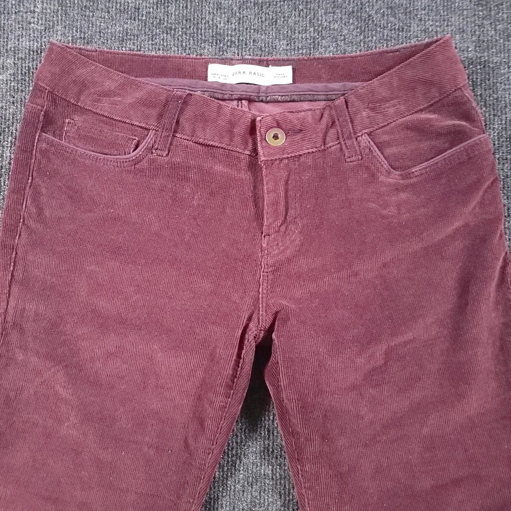 Zara Basic Women's Corduroy Skinny Pants‎ Burgundy Size 4